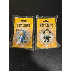 Streamline Imagined Monkey Sound & LED Key Light Keychain Set (2) Blue Black